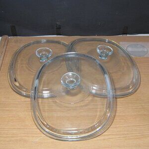 (3) Pyrex  Lids DC 1.5C Replacement lids for F-2-B French White 3 Quart (2.8L)